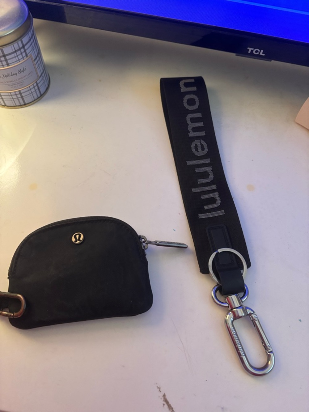 lululemon athletica Black Key Fob Wristlet with Clip